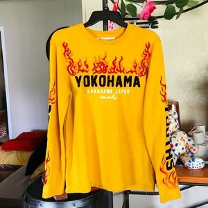 Men's iro-ochi Yokohama Savage Youth long sleeve crew neck vintage